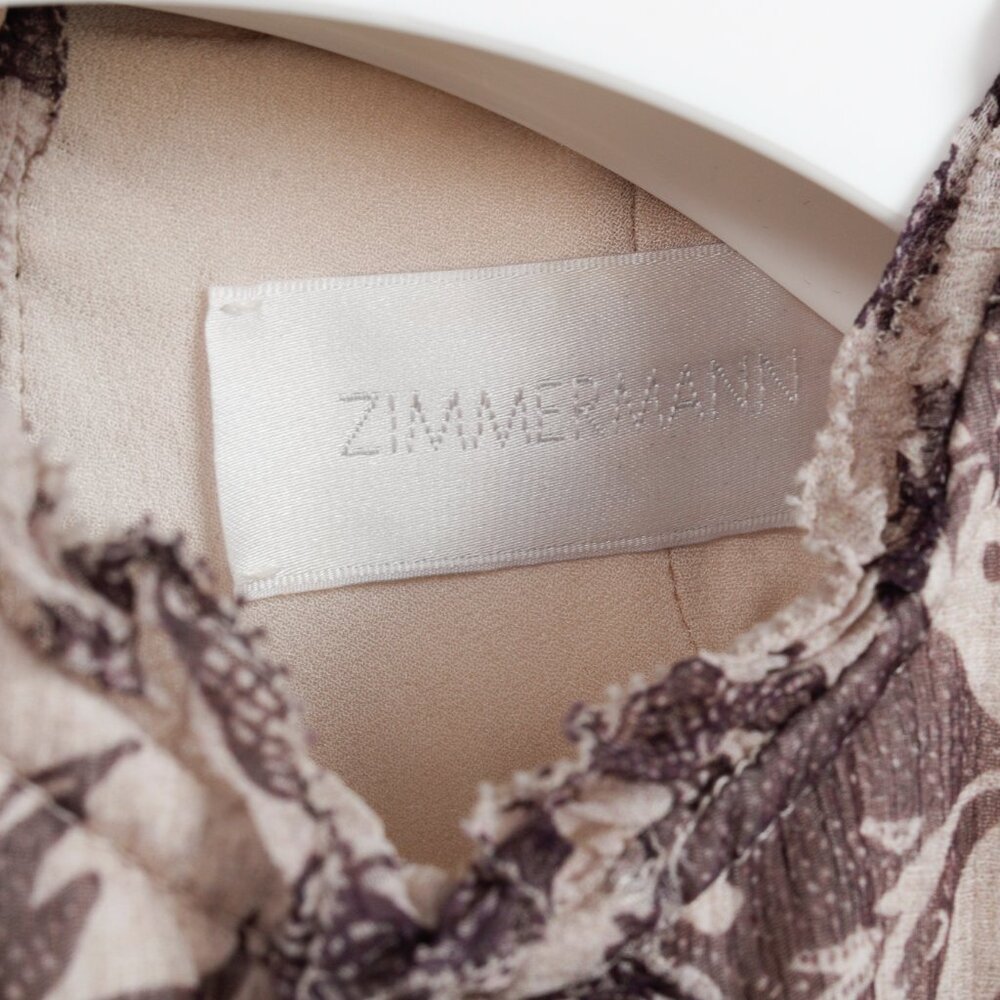 Zimmerman Juno Floating Aged Batik Floral Long-Sleeve Mini Dress - Picture 5 of 11